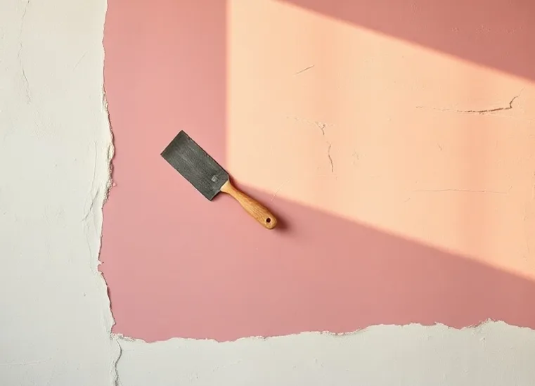 Application d'un enduit décoratif à la lisseuse sur un mur